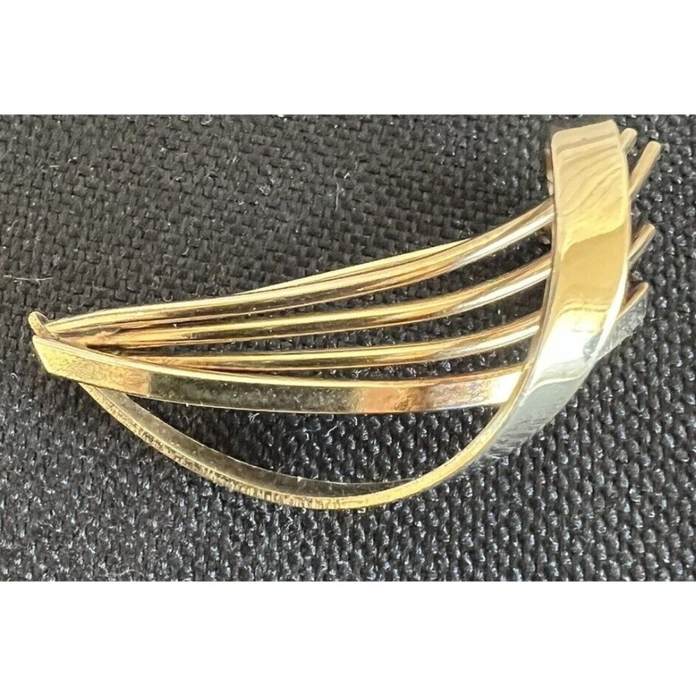 Vtg. signed H.G. 1/20 12K GF Swirl Brooch 1 3/4”